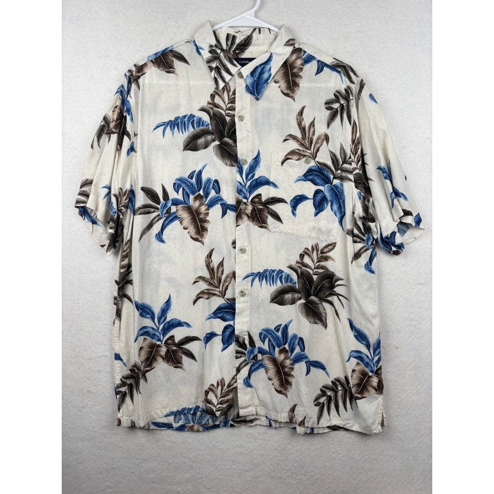 Croft and Barrow Shirt Mens‎ Large Tropical Leaf Button Down Coastal